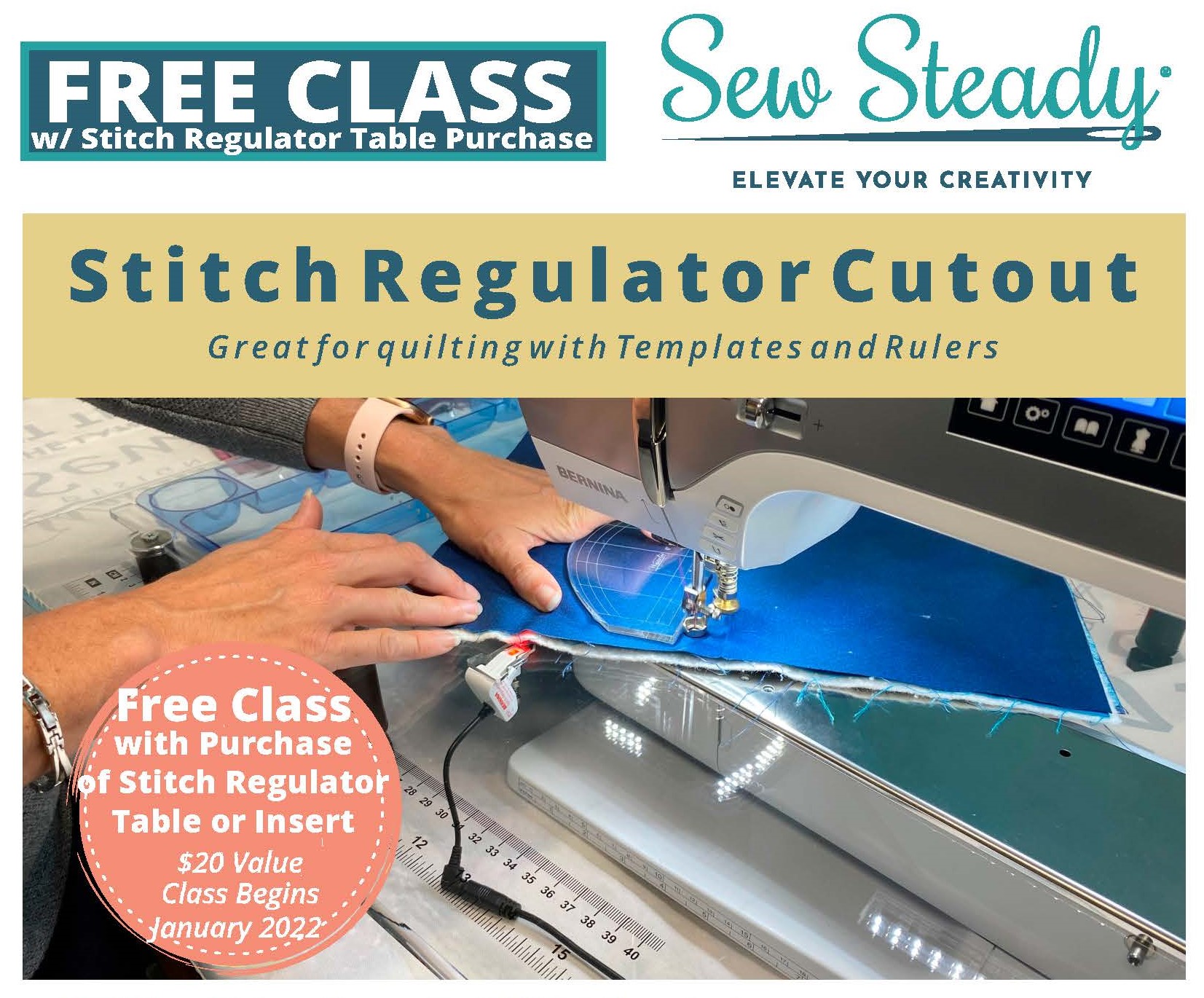 Punch with Judy > Bernina Stitch Regulator AddOn to a Sew Steady Table